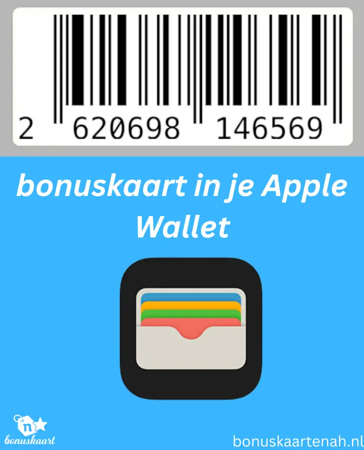 Bonuskaart in Apple Wallet met barcode op iPhone voor Albert Heijn klantenkaart.